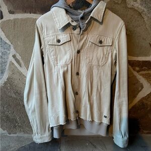 Scotch & Soda Light cream Denim Jacket with hoodie